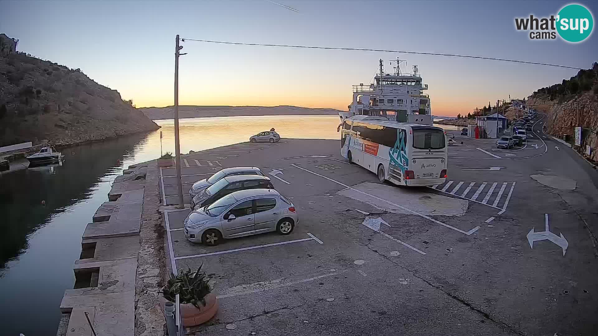 Webcam Fährhafen Prizna – zur Insel Pag