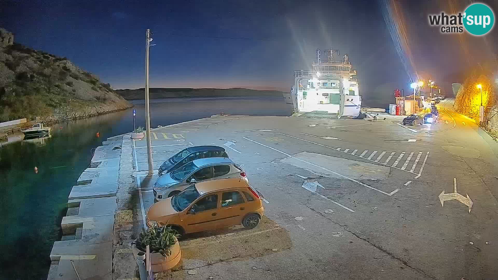 Webcam Fährhafen Prizna – zur Insel Pag