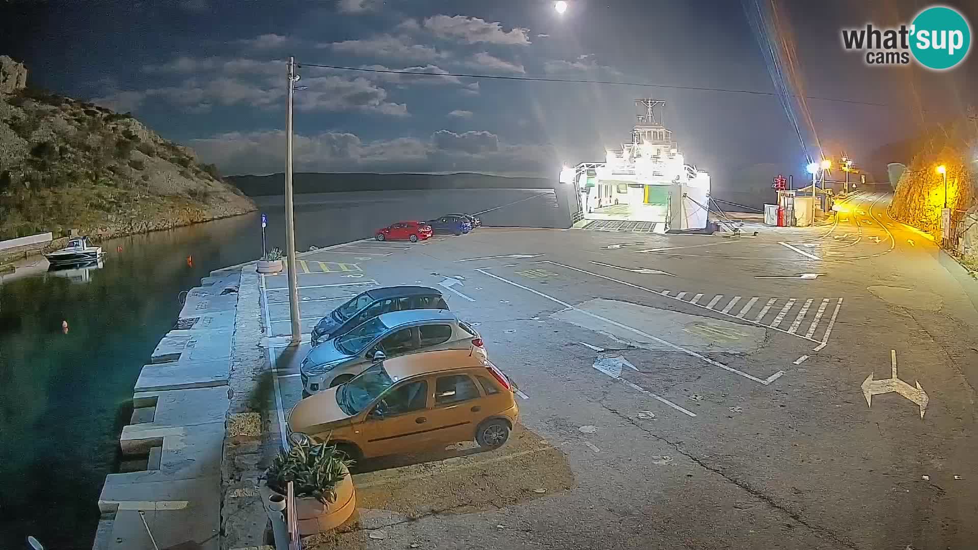 Webcam Fährhafen Prizna – zur Insel Pag