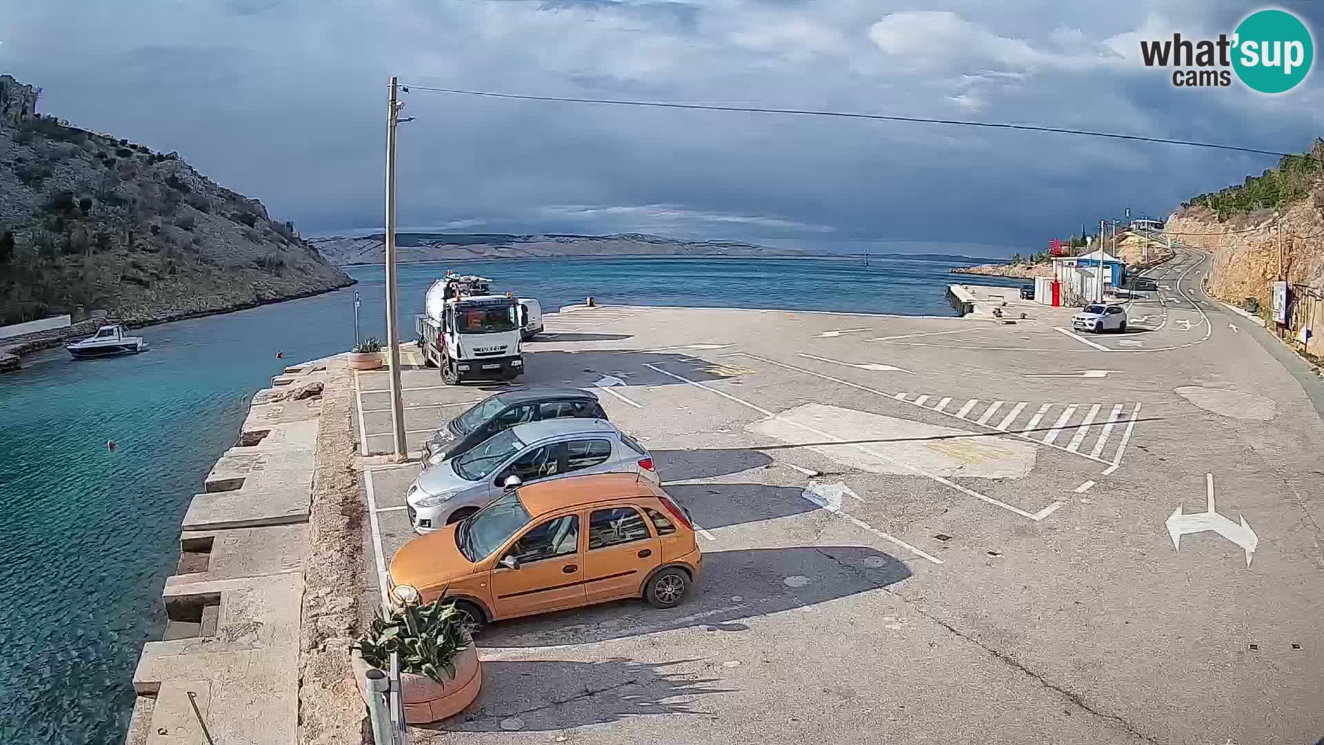 Webcam Fährhafen Prizna – zur Insel Pag