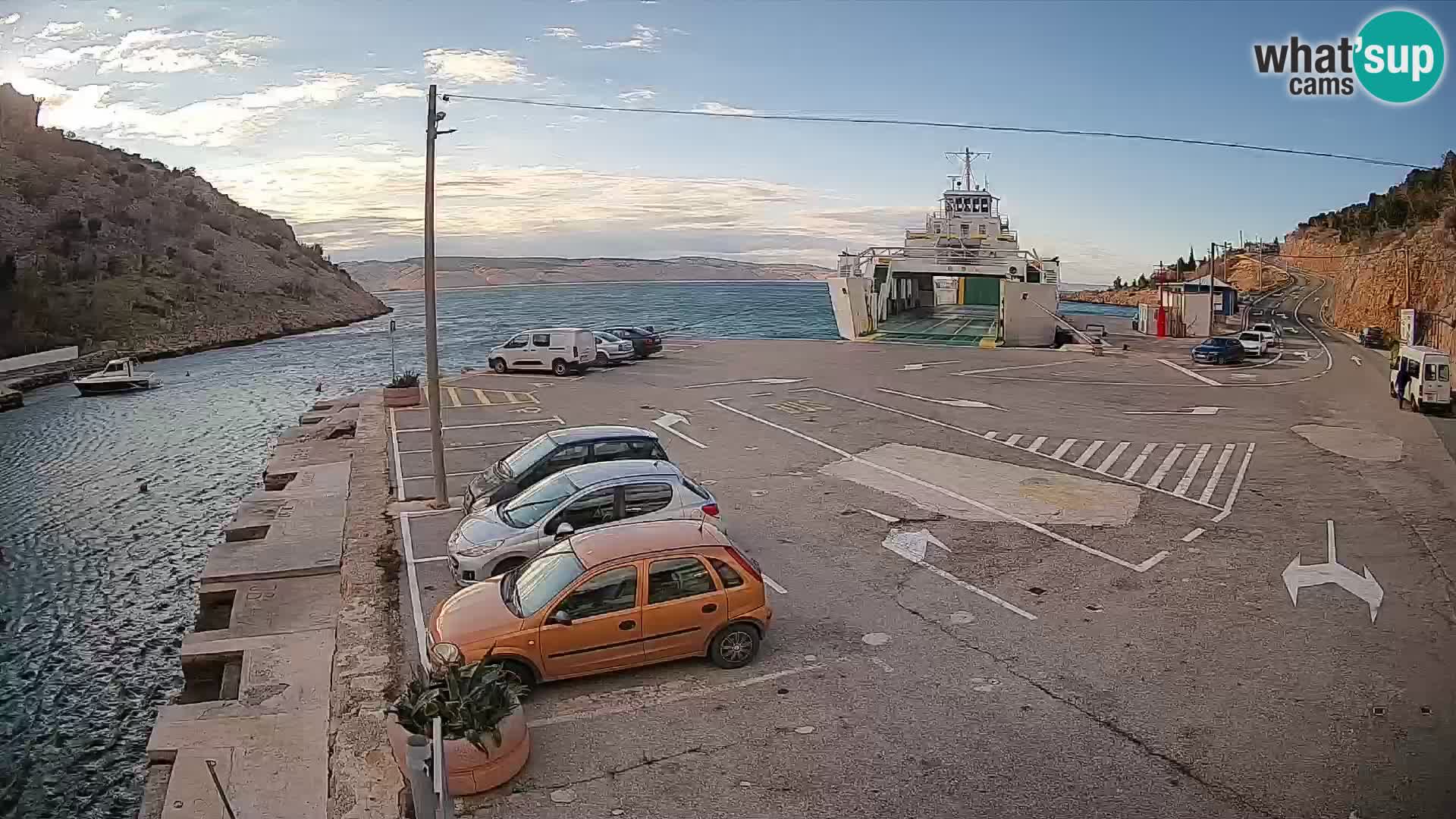 Webcam Fährhafen Prizna – zur Insel Pag