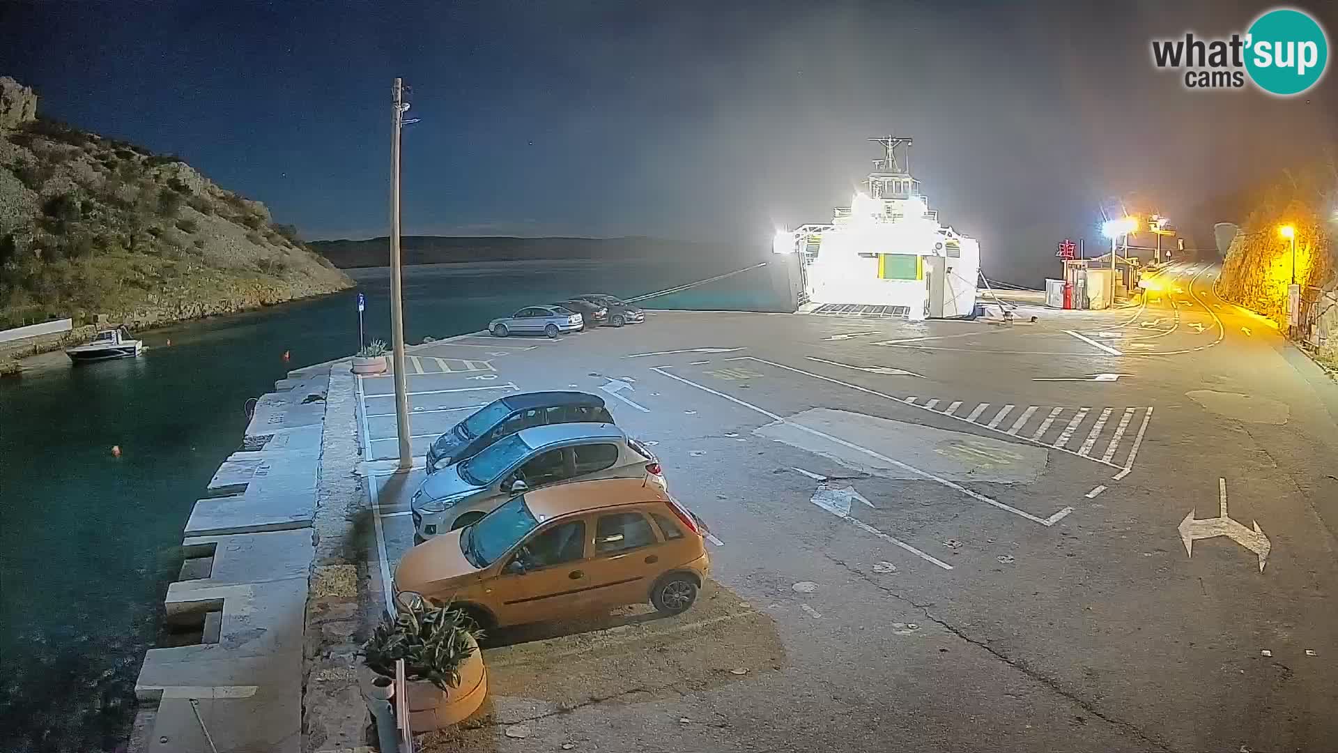Webcam Prizna ferry port to Pag island
