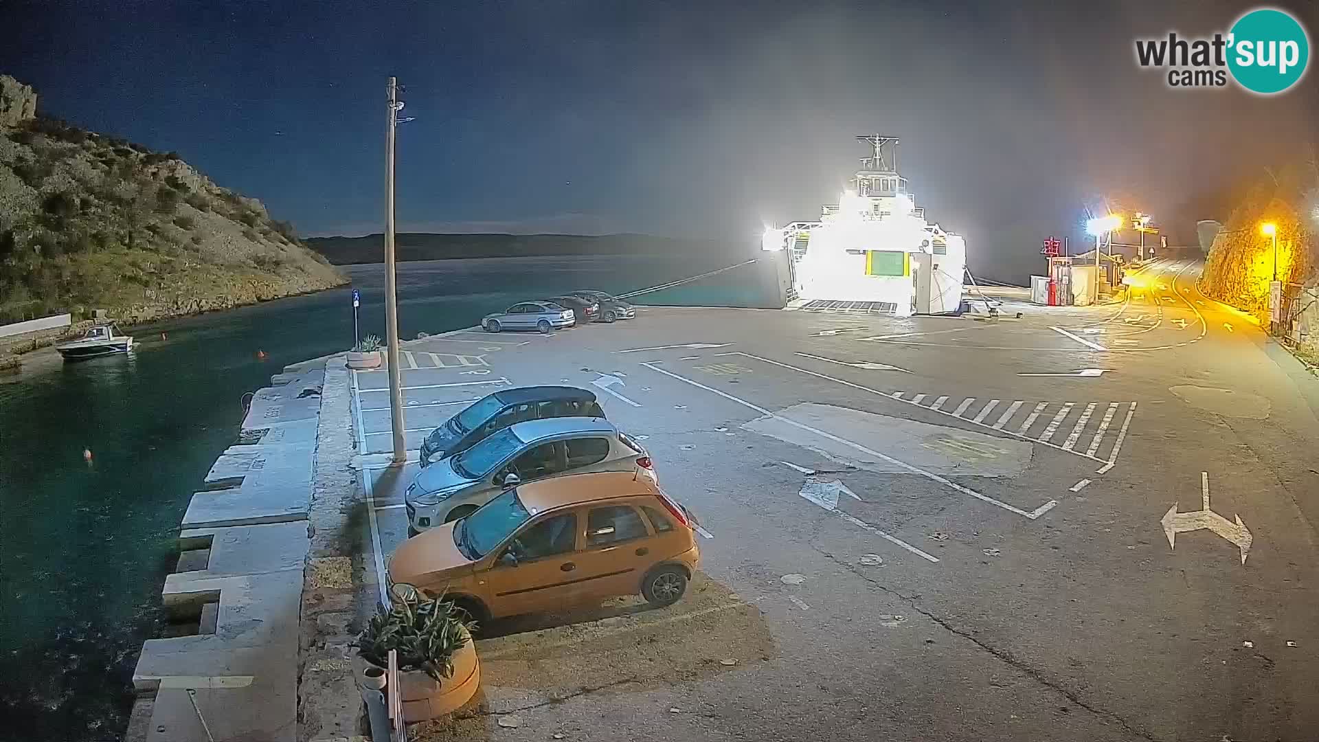 Webcam Prizna ferry port to Pag island