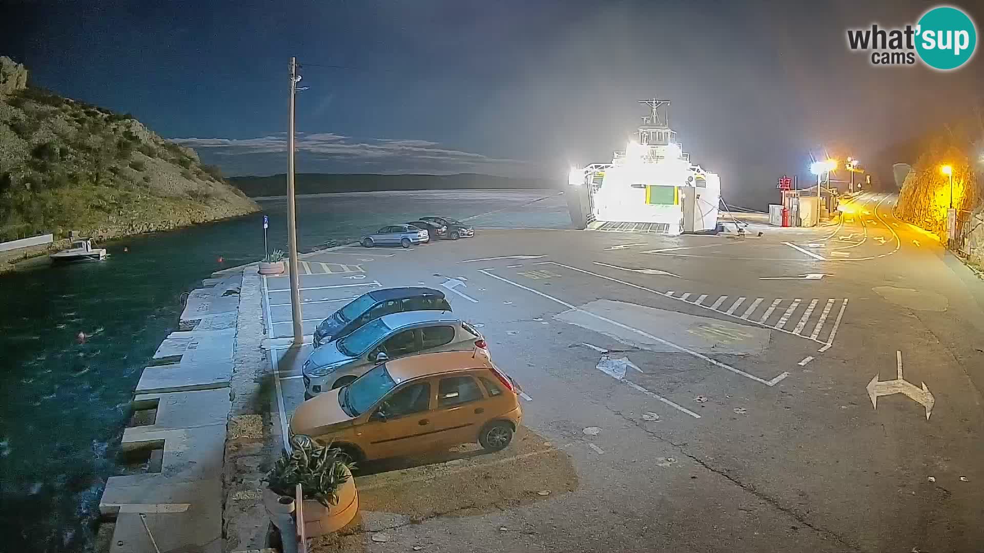 Webcam Prizna ferry port to Pag island