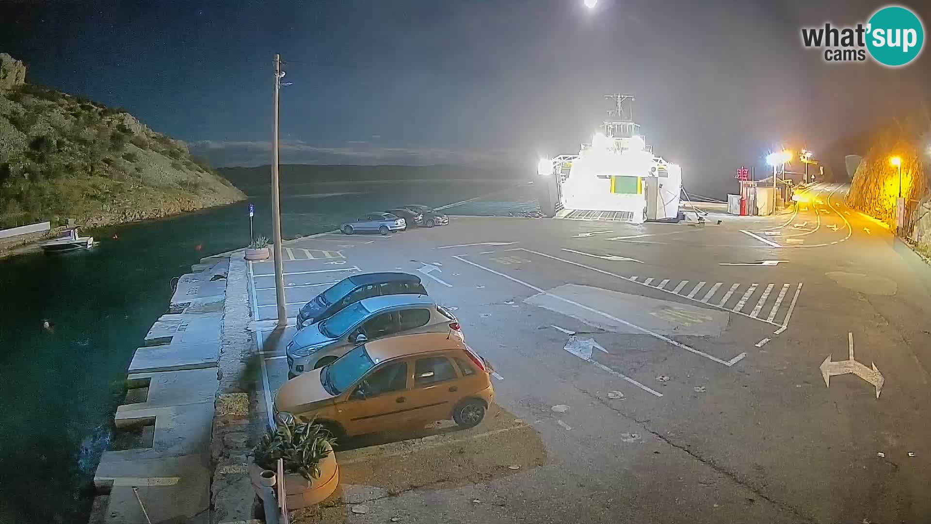 Webcam port de ferry de Prizna – vers l’île de Pag