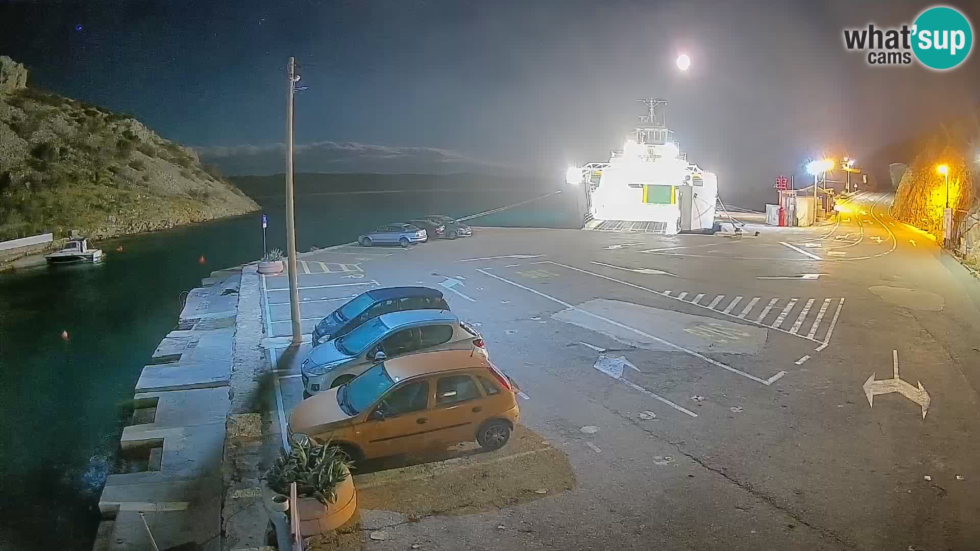 Webcam Prizna ferry port to Pag island