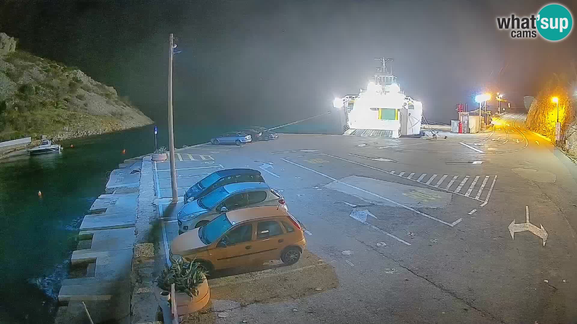 Webcam Prizna ferry port to Pag island