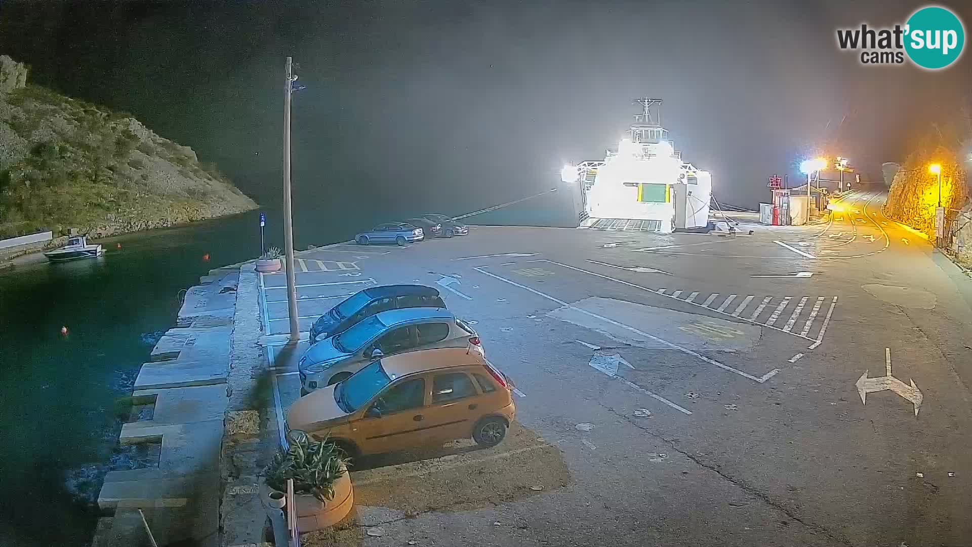 Webcam Prizna ferry port to Pag island