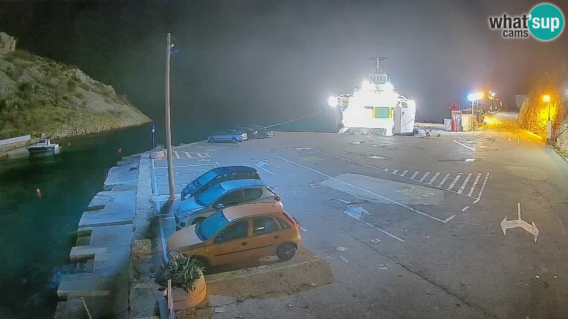 Webcam Prizna ferry port to Pag island