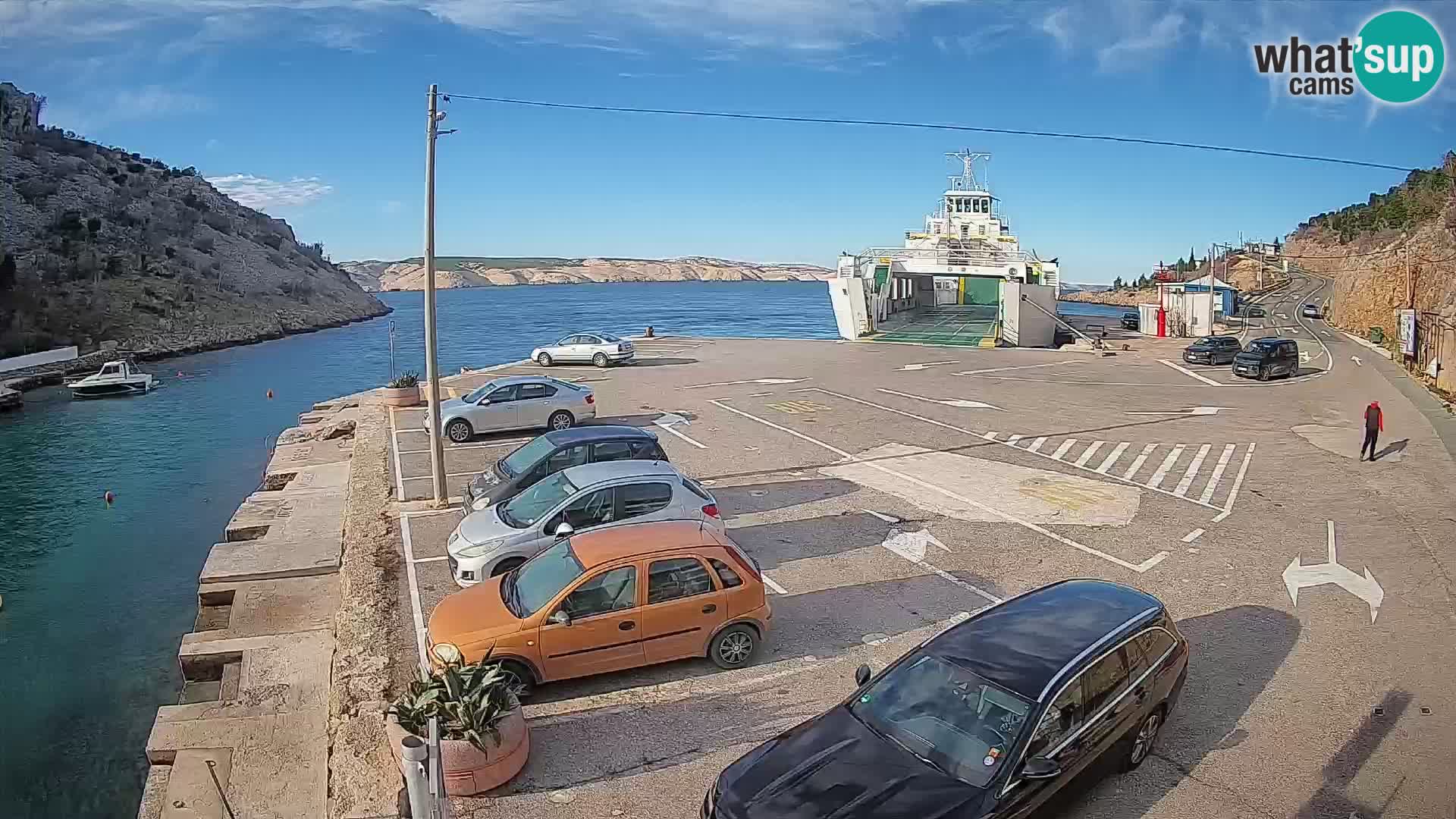 Webcam Prizna ferry port to Pag island