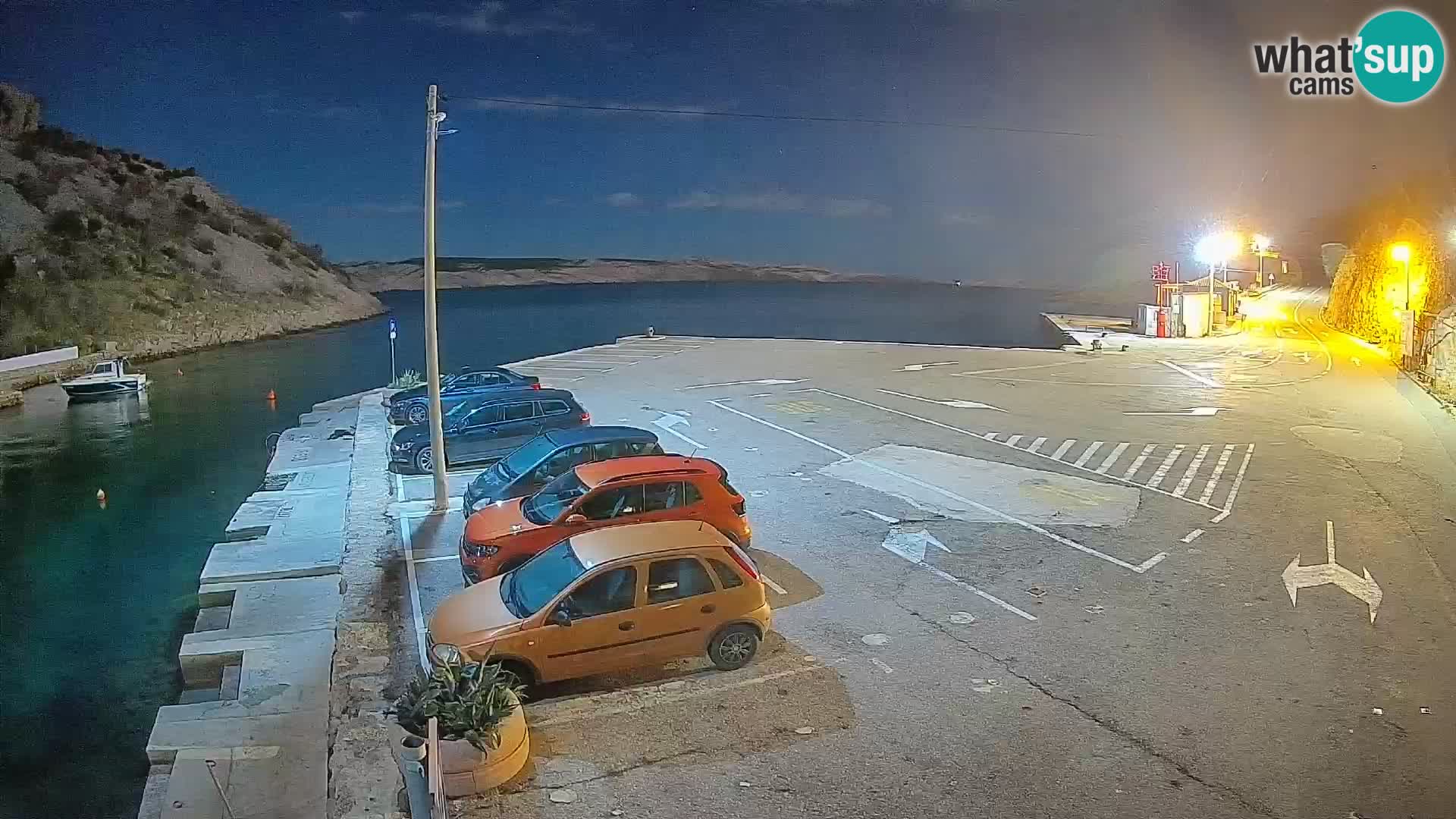 Webcam Prizna ferry port to Pag island