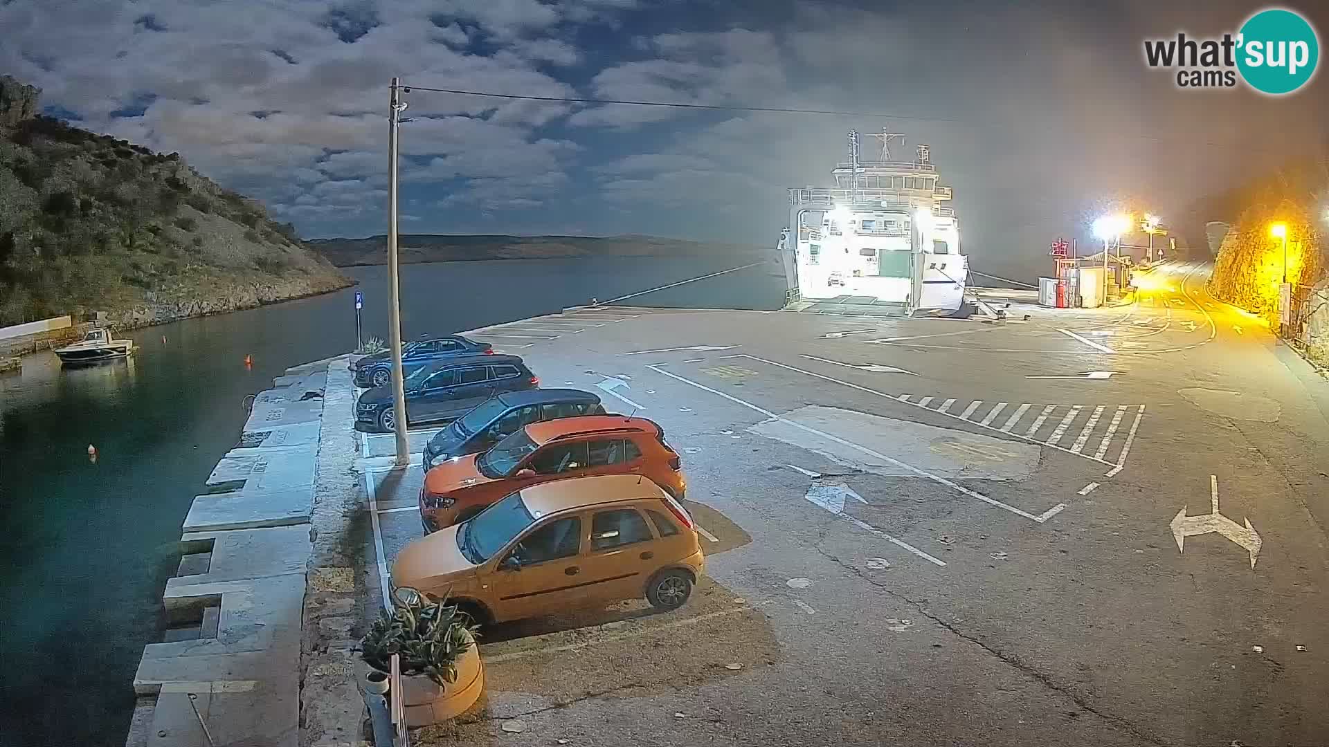 Webcam Prizna ferry port to Pag island