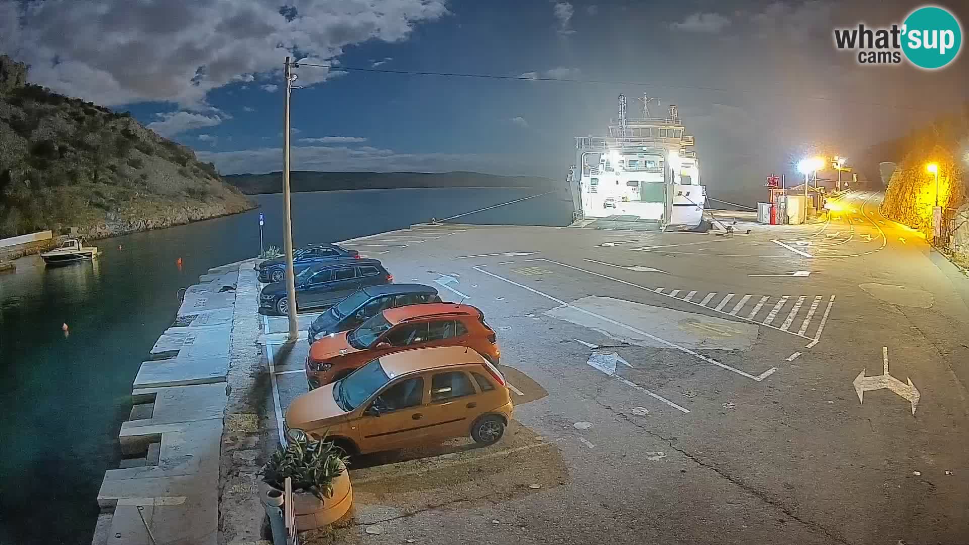 Webcam Prizna ferry port to Pag island