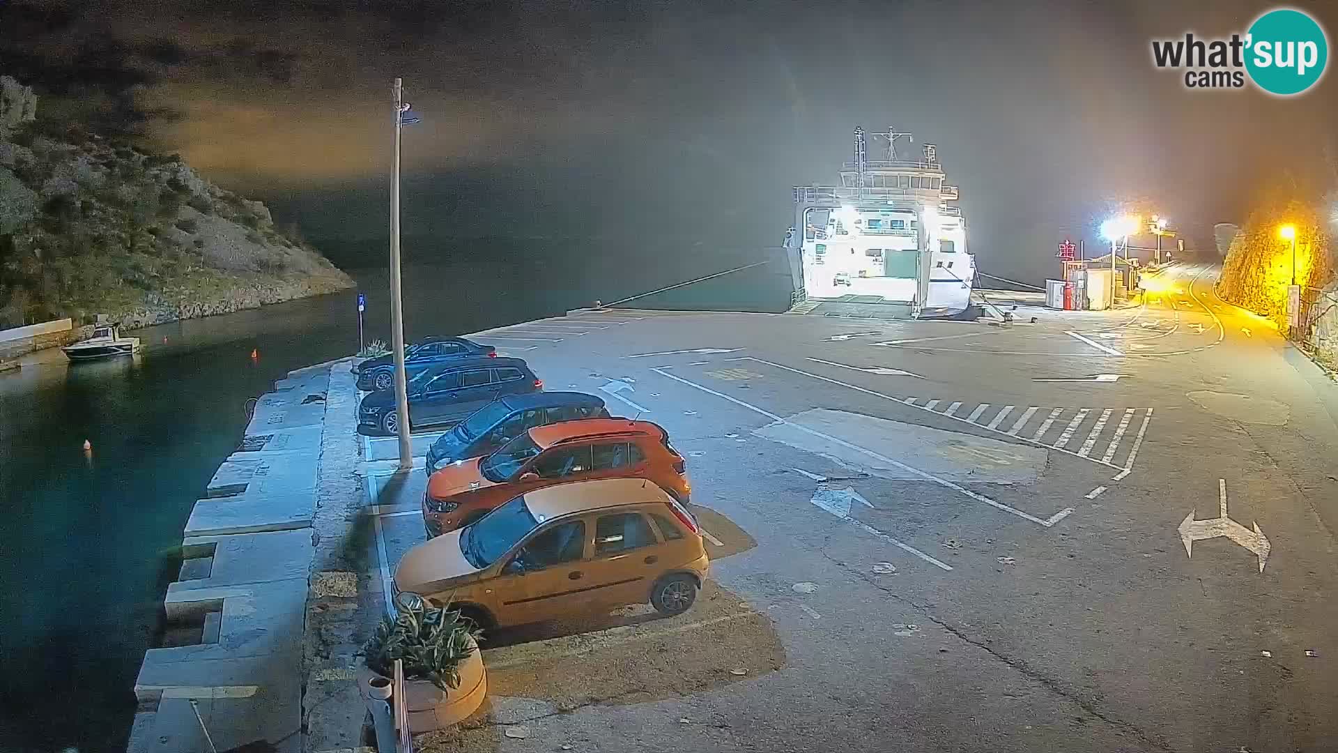 Webcam Prizna ferry port to Pag island