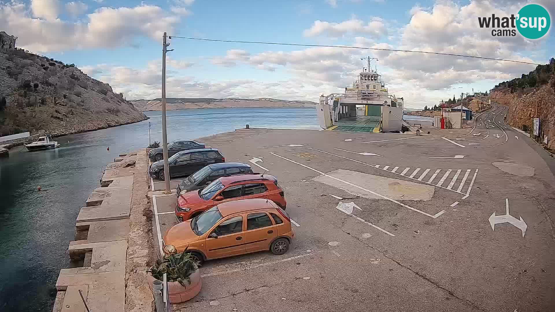 Webcam Fährhafen Prizna – zur Insel Pag