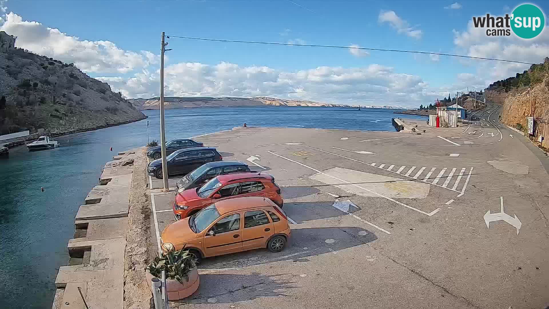 Webcam Fährhafen Prizna – zur Insel Pag