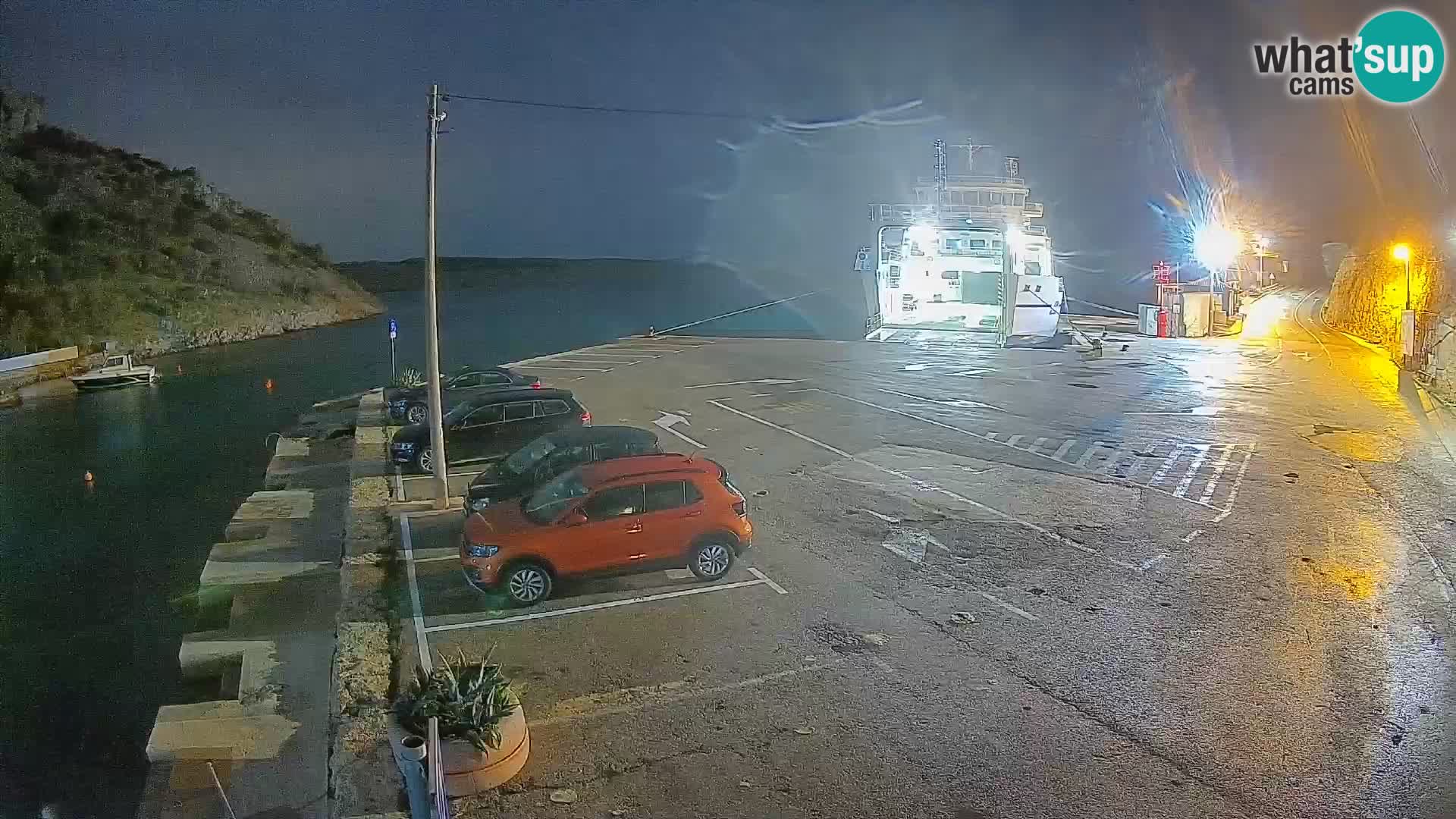 Webcam Fährhafen Prizna – zur Insel Pag