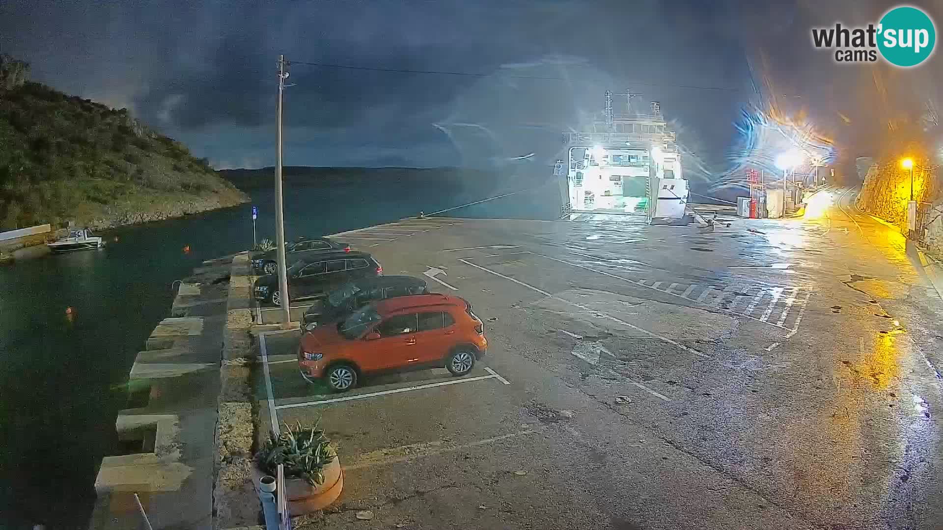 Webcam Prizna ferry port to Pag island