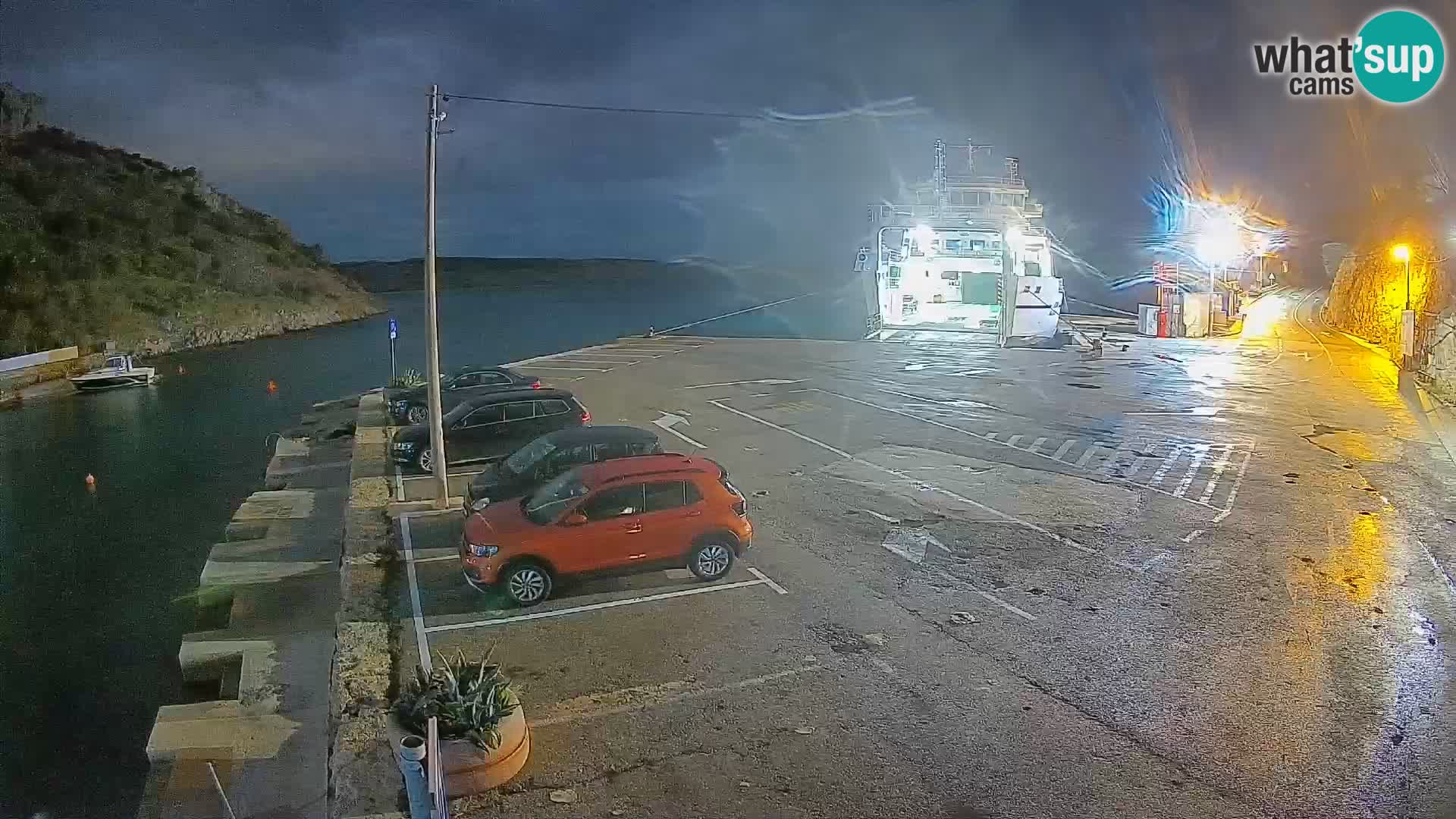 Webcam Prizna ferry port to Pag island