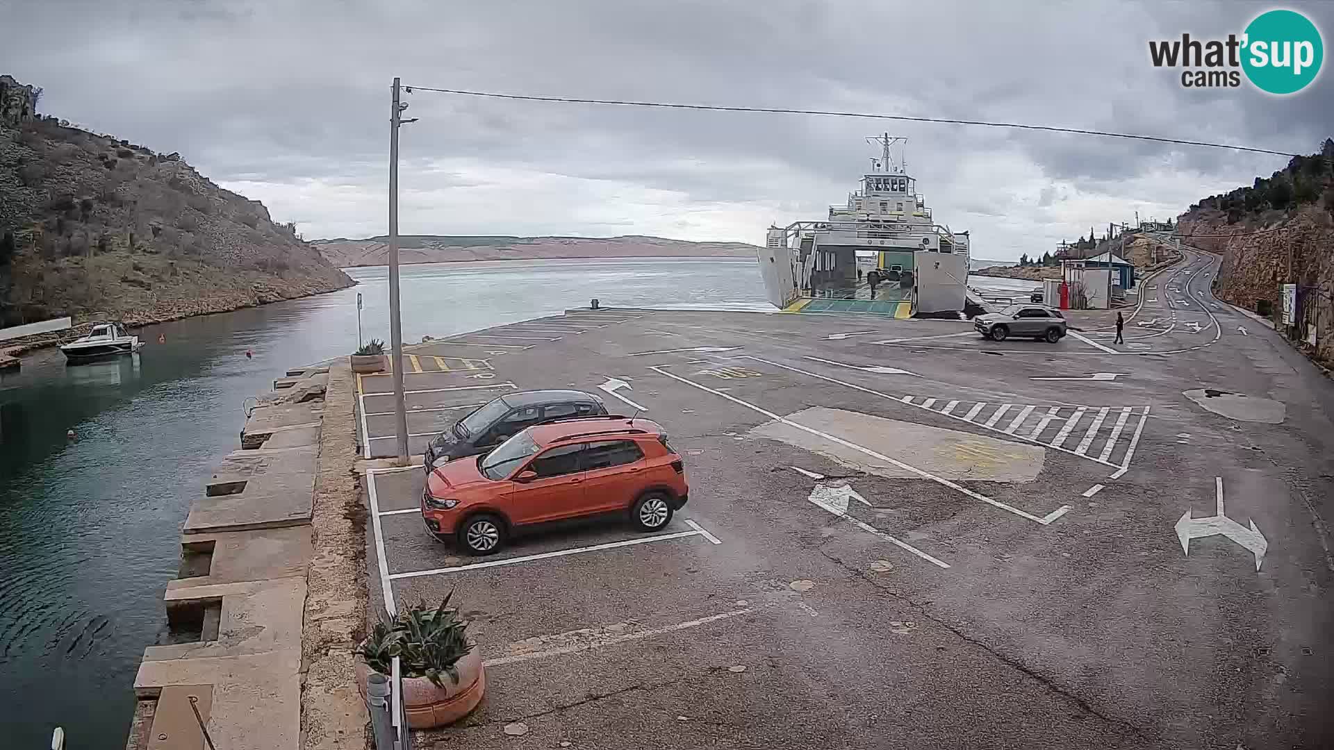 Webcam Fährhafen Prizna – zur Insel Pag