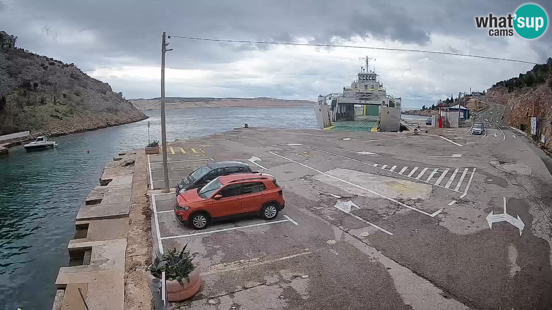 Webcam Fährhafen Prizna – zur Insel Pag