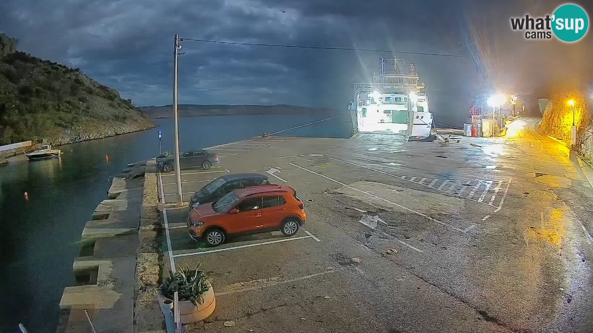 Webcam port de ferry de Prizna – vers l’île de Pag