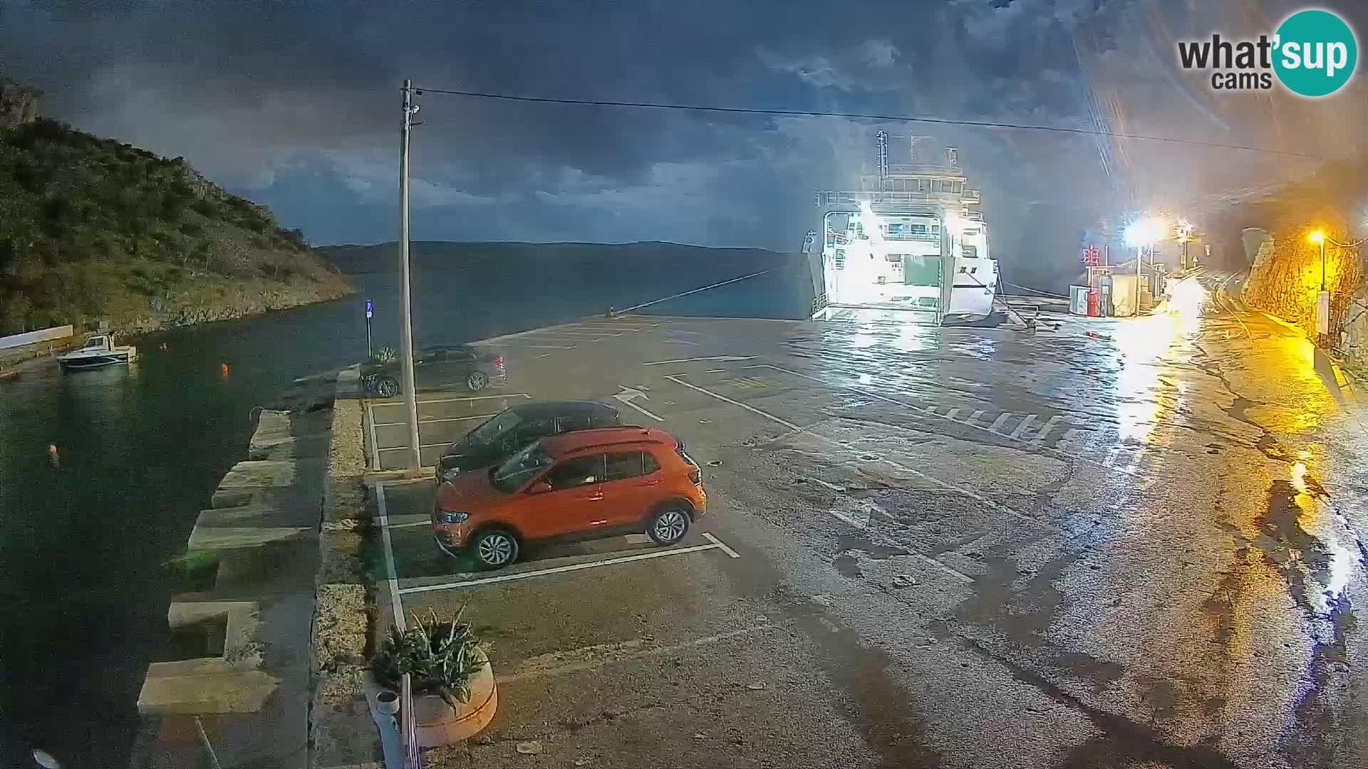 Webcam Prizna ferry port to Pag island
