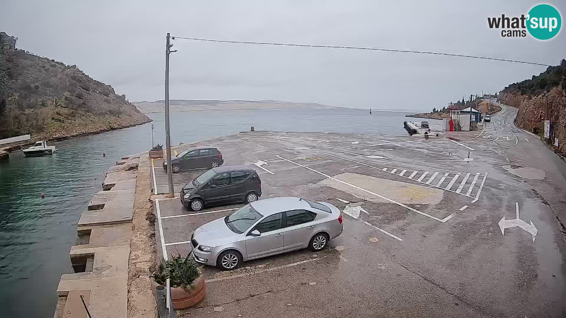 Webcam Fährhafen Prizna – zur Insel Pag