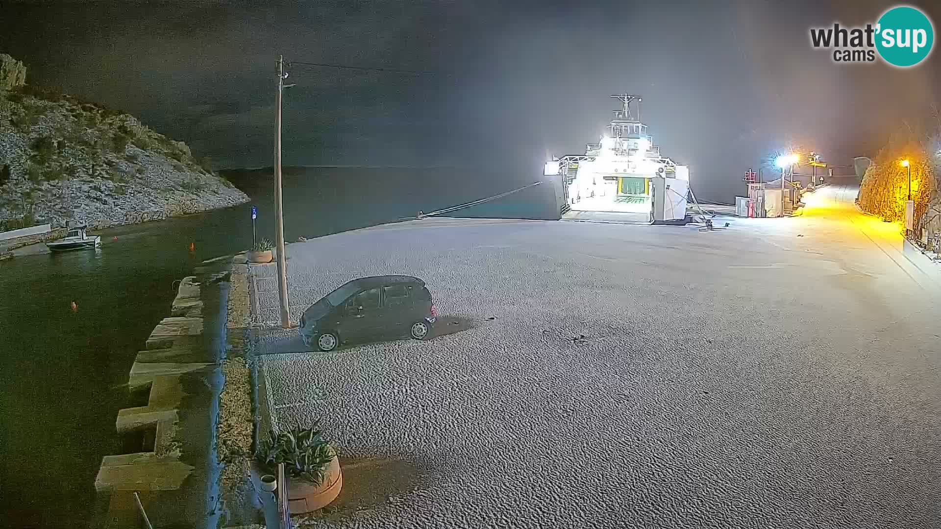 Webcam port de ferry de Prizna – vers l’île de Pag