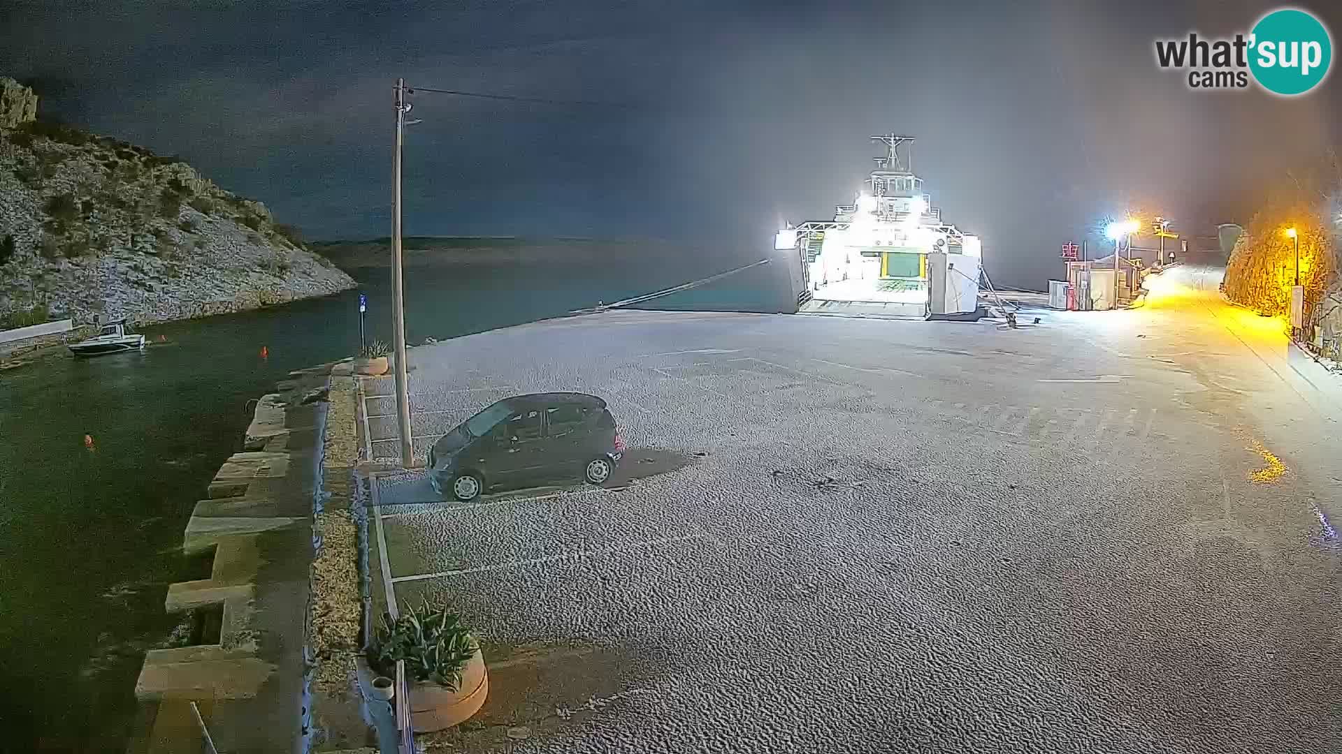 Webcam port de ferry de Prizna – vers l’île de Pag