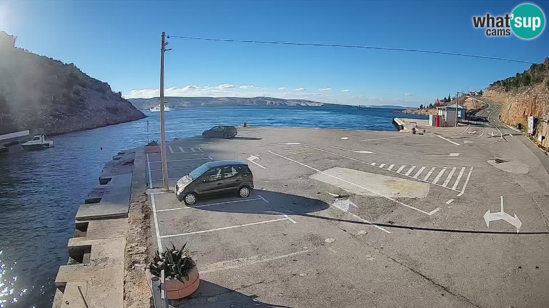 Webcam Fährhafen Prizna – zur Insel Pag