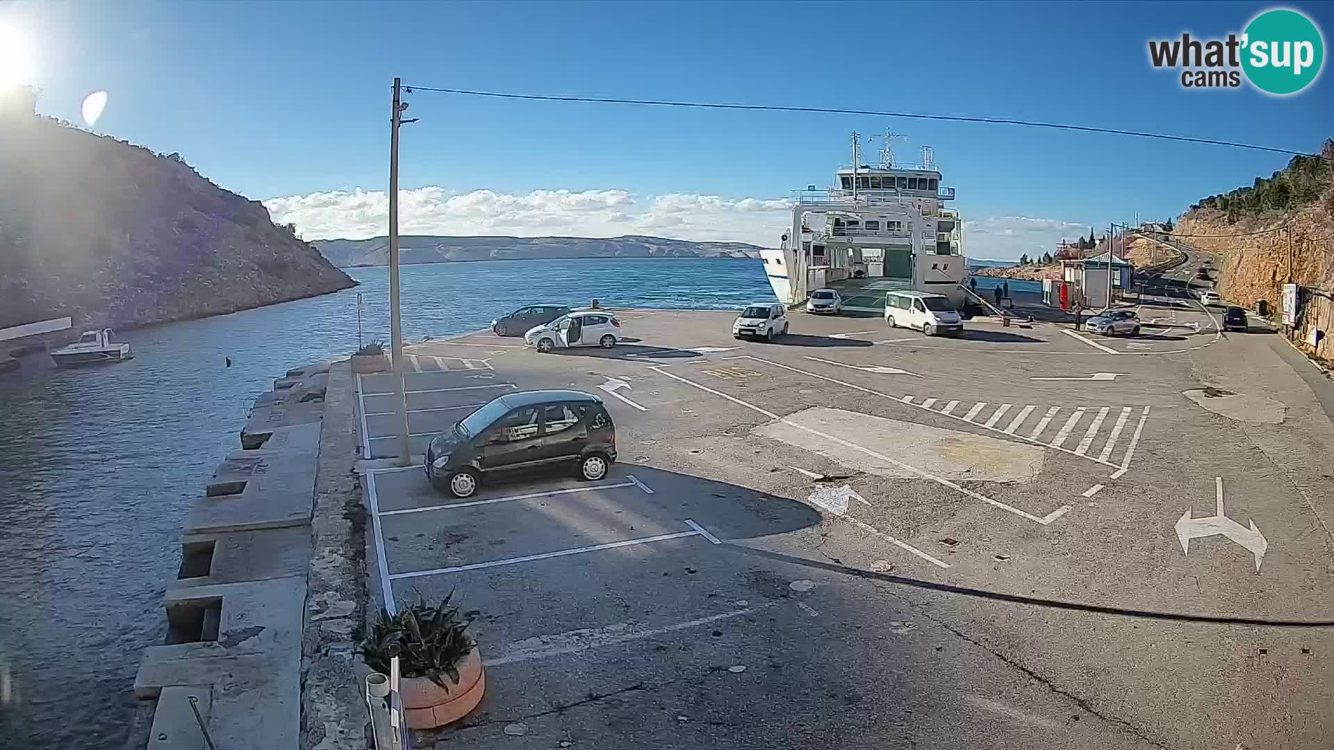 Webcam port de ferry de Prizna – vers l’île de Pag