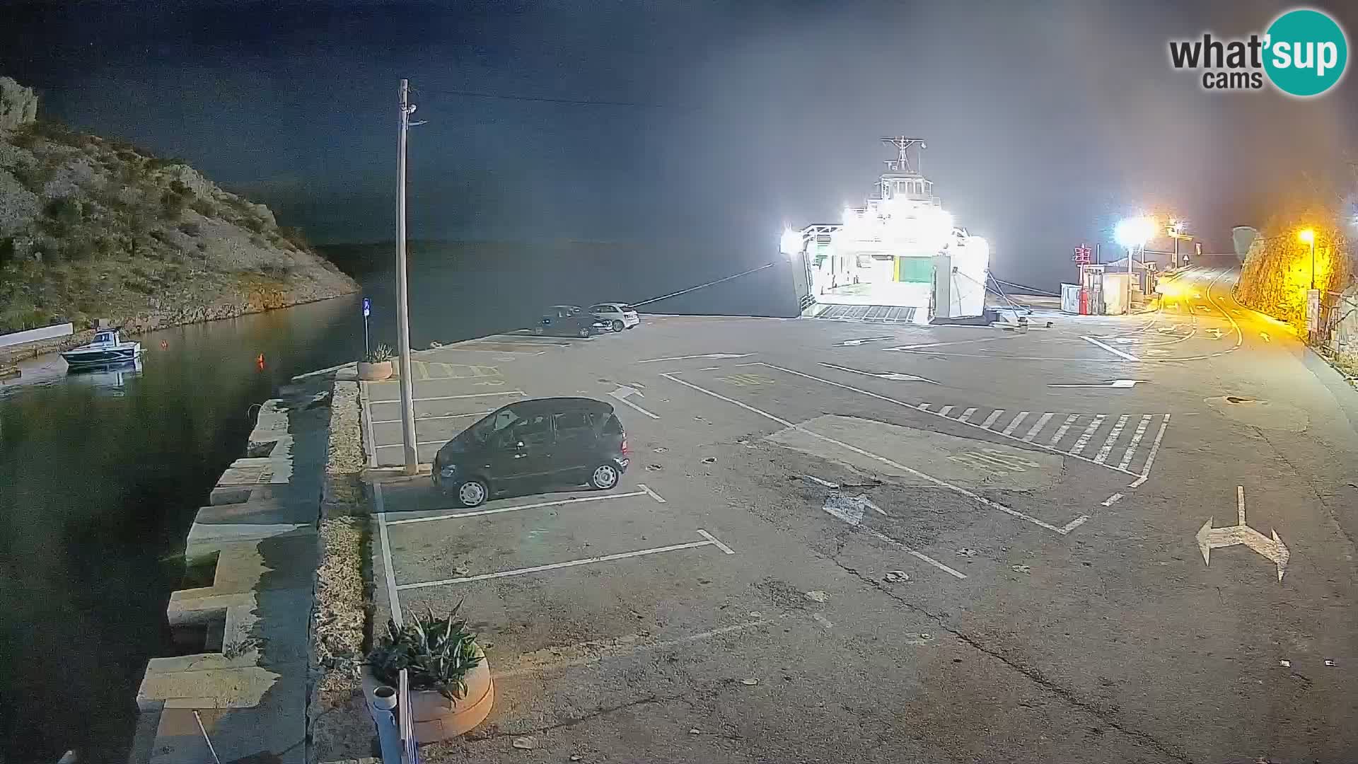 Webcam port de ferry de Prizna – vers l’île de Pag