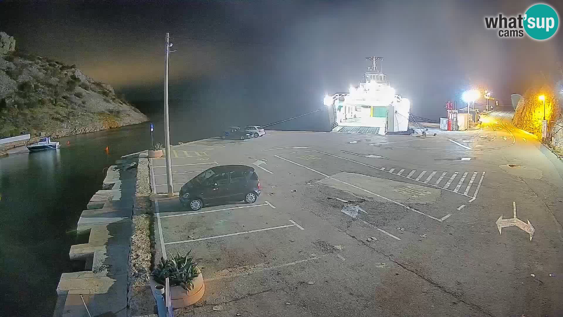 Webcam port de ferry de Prizna – vers l’île de Pag