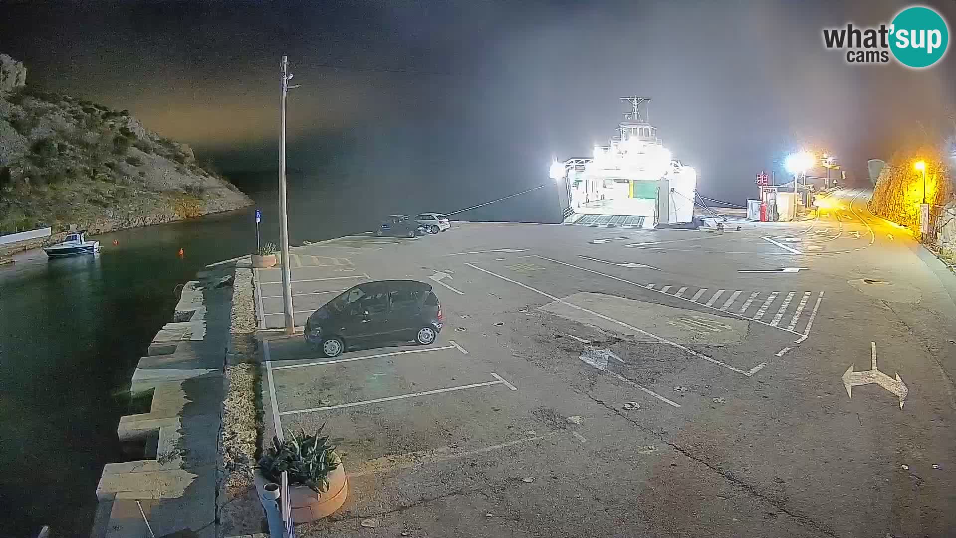 Webcam port de ferry de Prizna – vers l’île de Pag