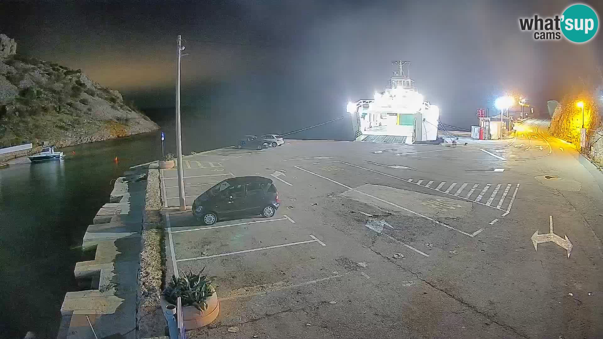 Webcam Prizna ferry port to Pag island