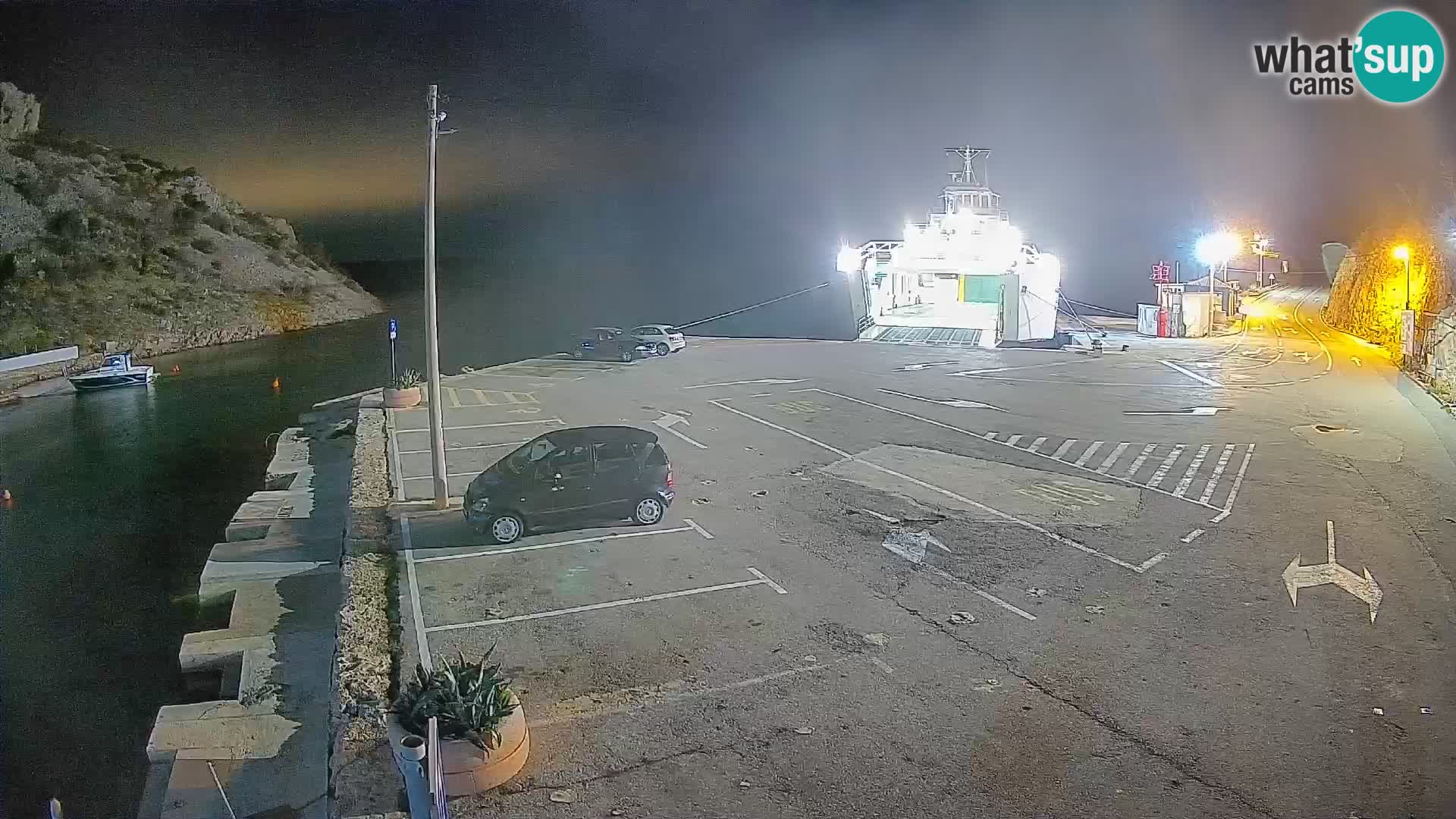 Webcam port de ferry de Prizna – vers l’île de Pag
