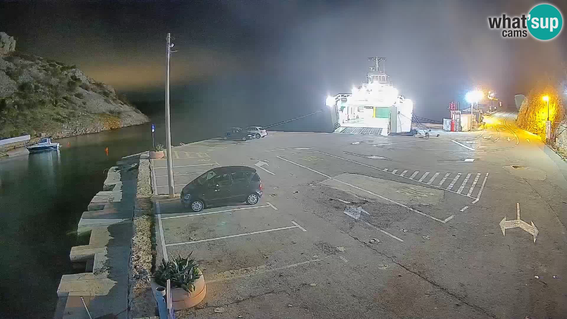 Webcam Prizna ferry port to Pag island