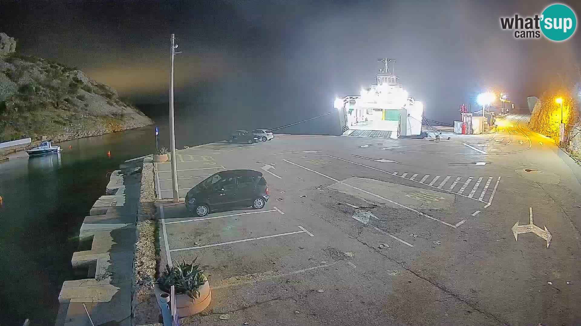 Webcam port de ferry de Prizna – vers l’île de Pag