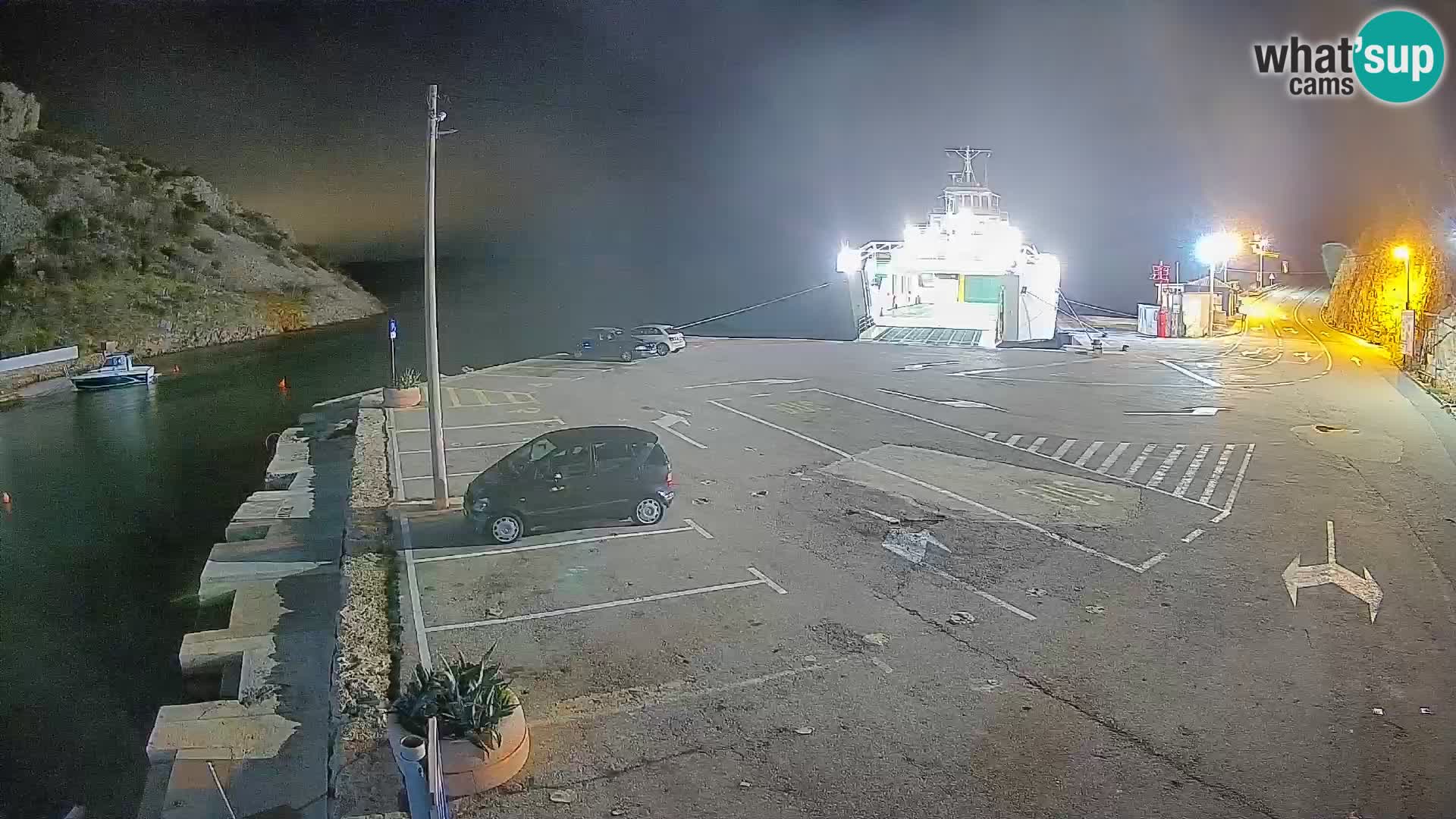 Webcam Prizna ferry port to Pag island