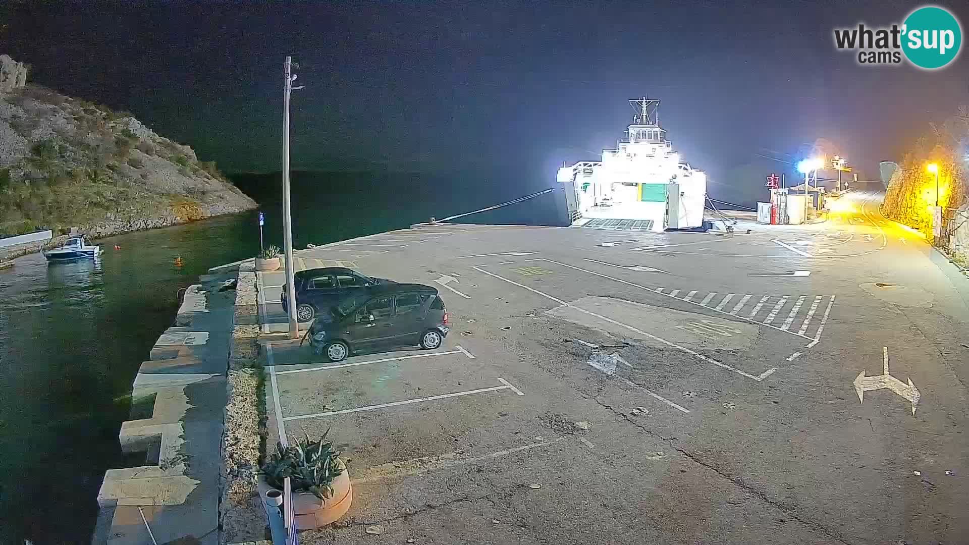 Webcam port de ferry de Prizna – vers l’île de Pag
