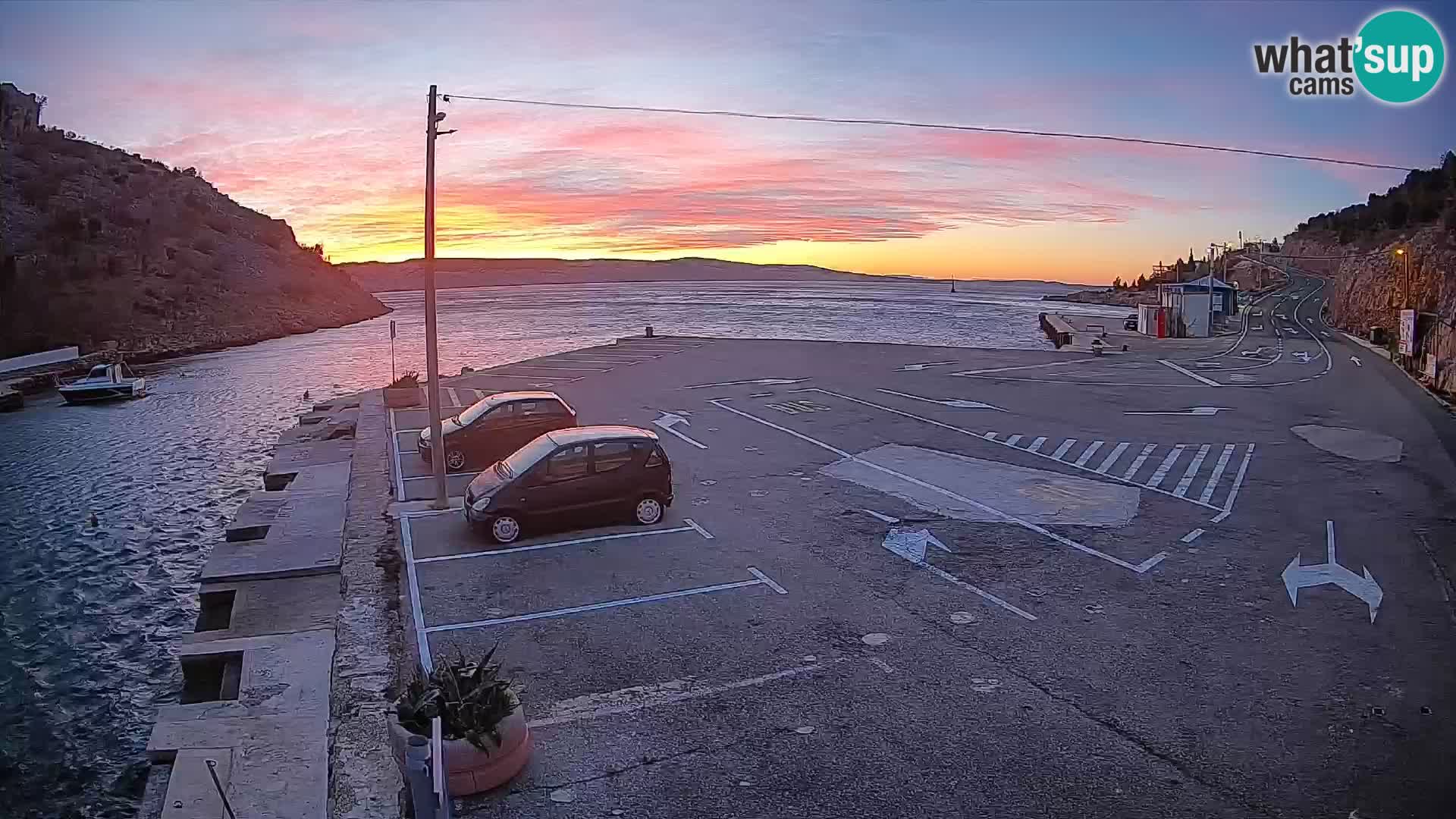 Webcam Fährhafen Prizna – zur Insel Pag