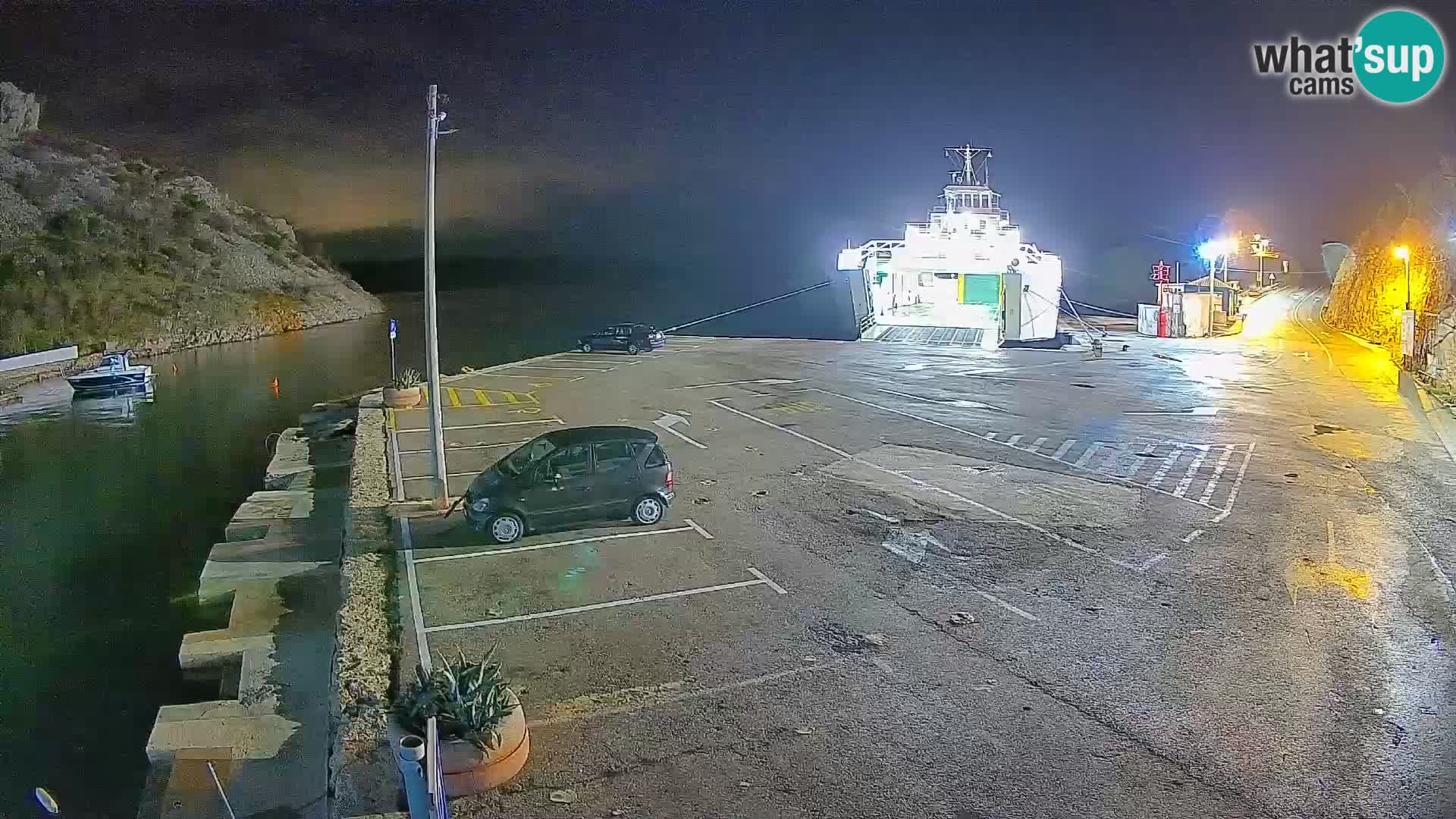 Webcam port de ferry de Prizna – vers l’île de Pag