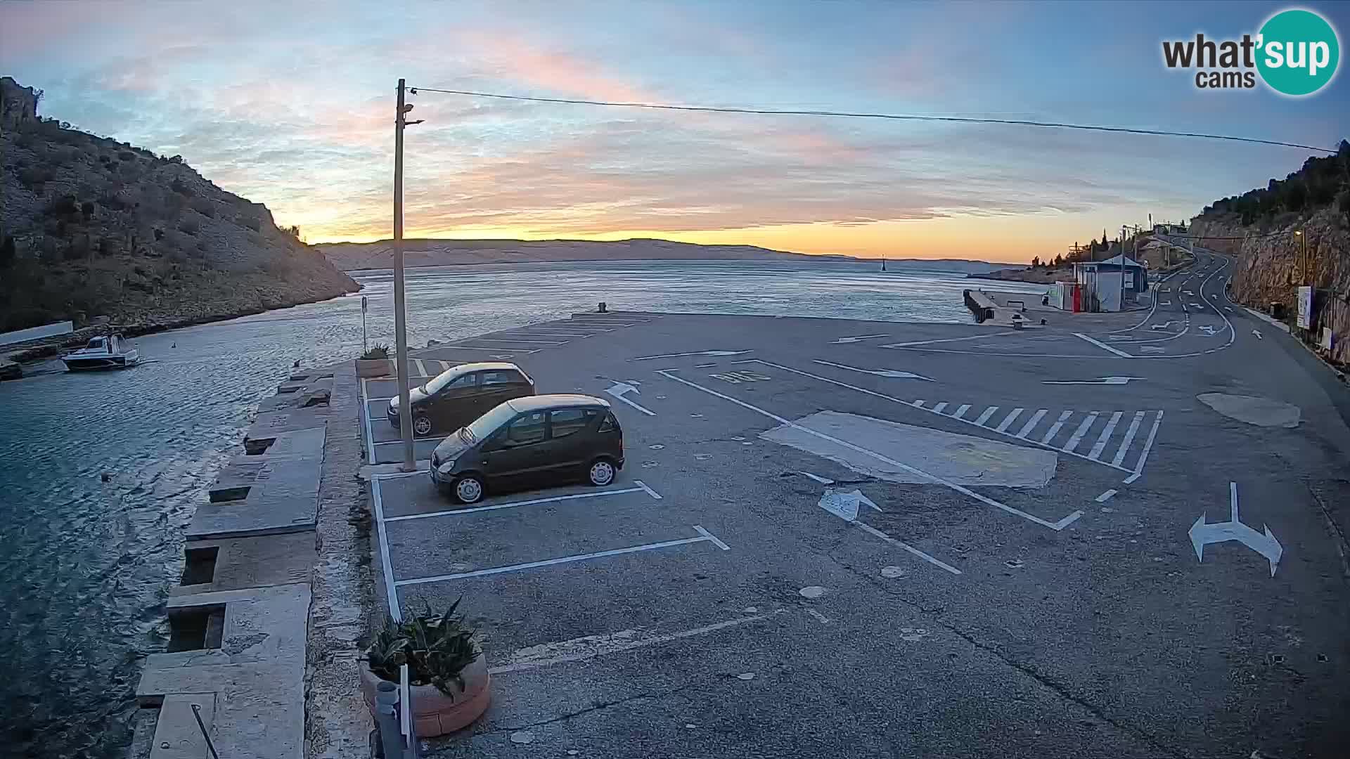 Webcam Fährhafen Prizna – zur Insel Pag