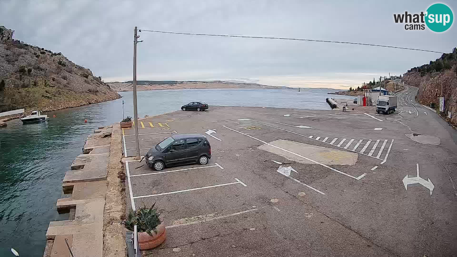 Webcam port de ferry de Prizna – vers l’île de Pag