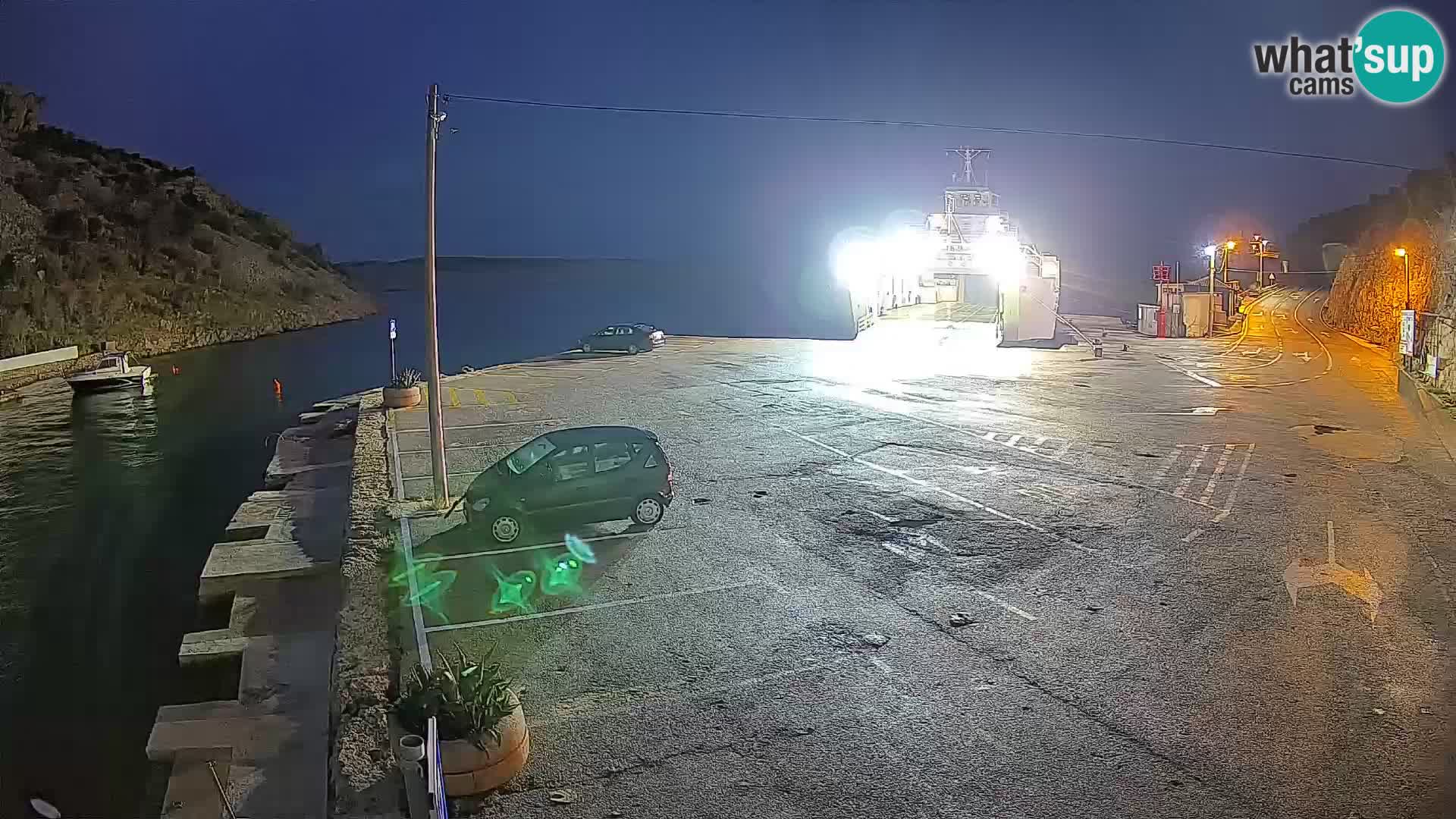 Webcam Prizna ferry port to Pag island