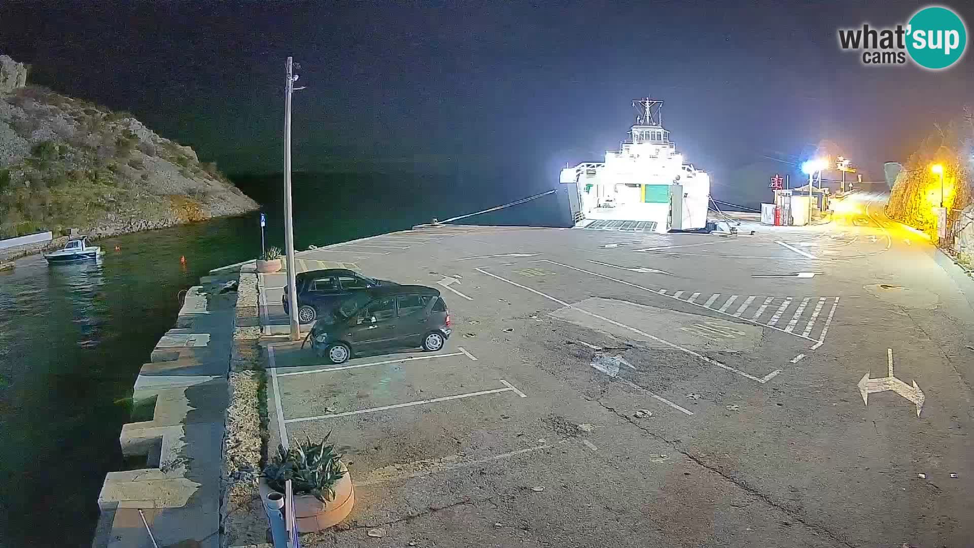 Webcam Prizna ferry port to Pag island