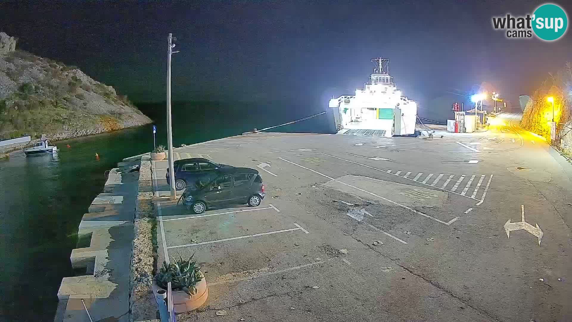 Webcam Prizna ferry port to Pag island