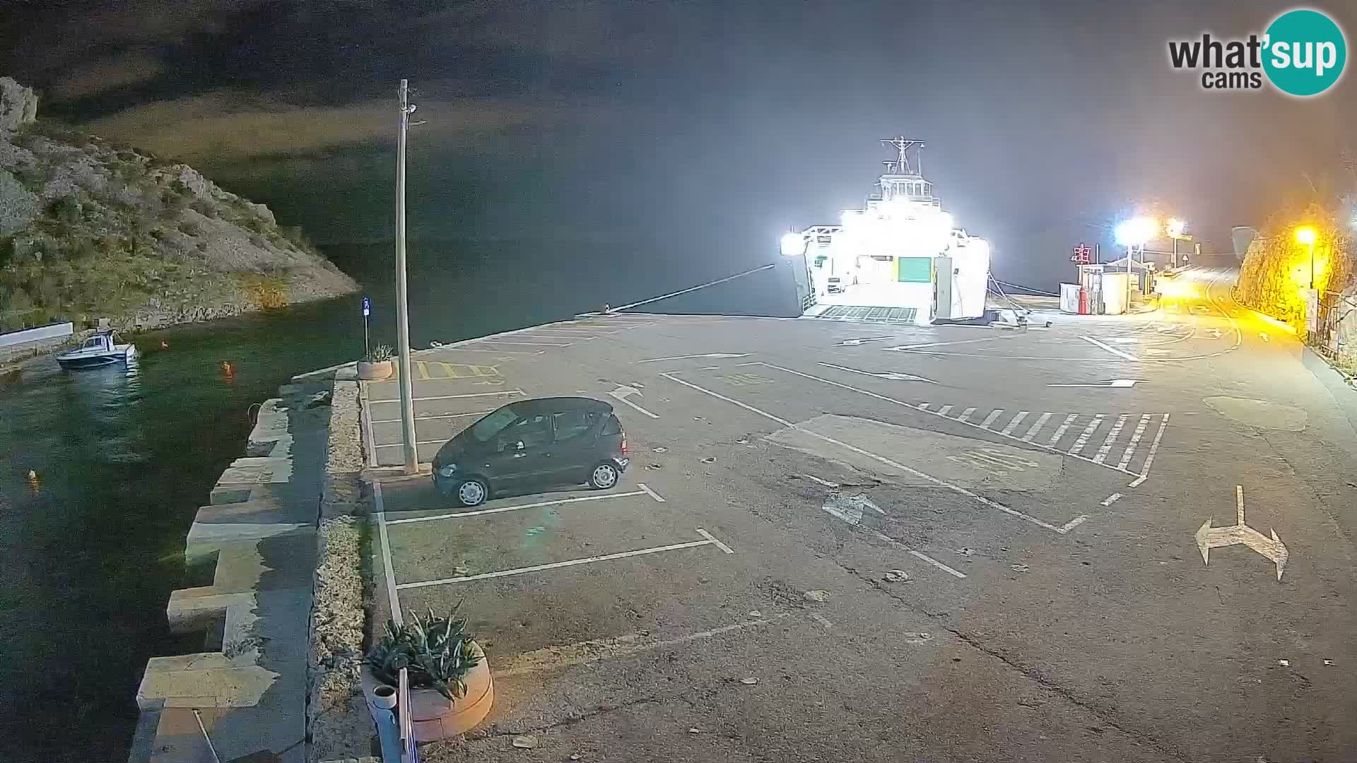 Webcam port de ferry de Prizna – vers l’île de Pag