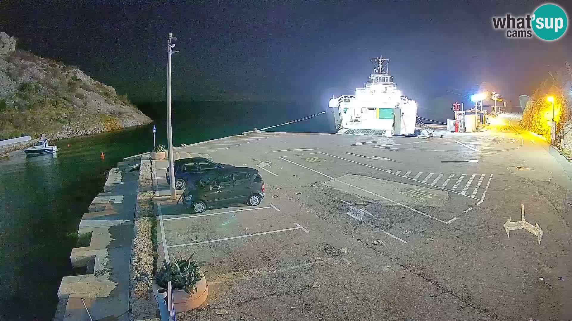Webcam Prizna ferry port to Pag island